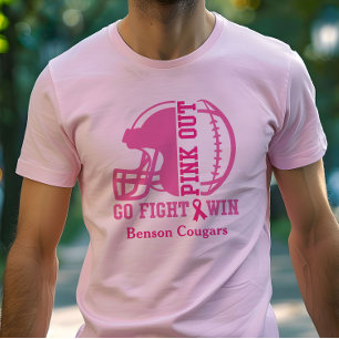 Rosa ut Breast Cancer Awareness Football T Shirt
