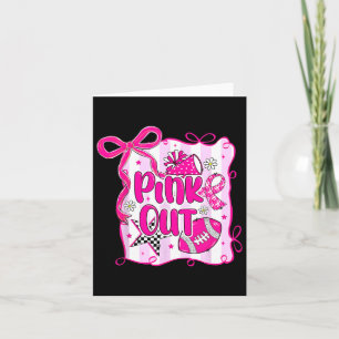 Rosa ut Breast Cancer Footll Coquette Bow Mamma Gi Kort