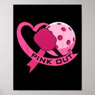 Rosa ut Bröstcancer Blodkärl Blått Hjärta och Pick Poster