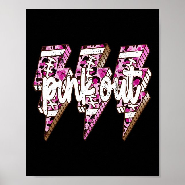 Rosa ut Leopard Lightning Bt Breast Cancer Awar Poster (Framsidan)