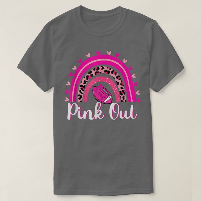 Rosa ut Regnbåge Breast Cancer T Shirt (Design framsida)