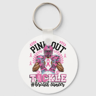 Rosa ut ur fotbollsmatchen Breast Cancer Awareness Nyckelring