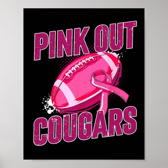 Rosa ut ur fotbollsmatchen mot bröstcancer poster (Framsidan)