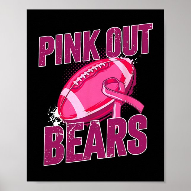 Rosa ut ur fotbollsmatchen mot bröstcancer poster (Framsidan)