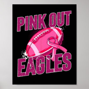 Rosa ut ur fotbollsmatchen mot bröstcancer poster