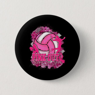 Rosa ut Volleybyll Rosa Ribbon Breast Cancer Awar Knapp