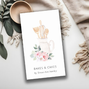 Rosa Utensils Catering Blommigt Roller Whisk Visitkort