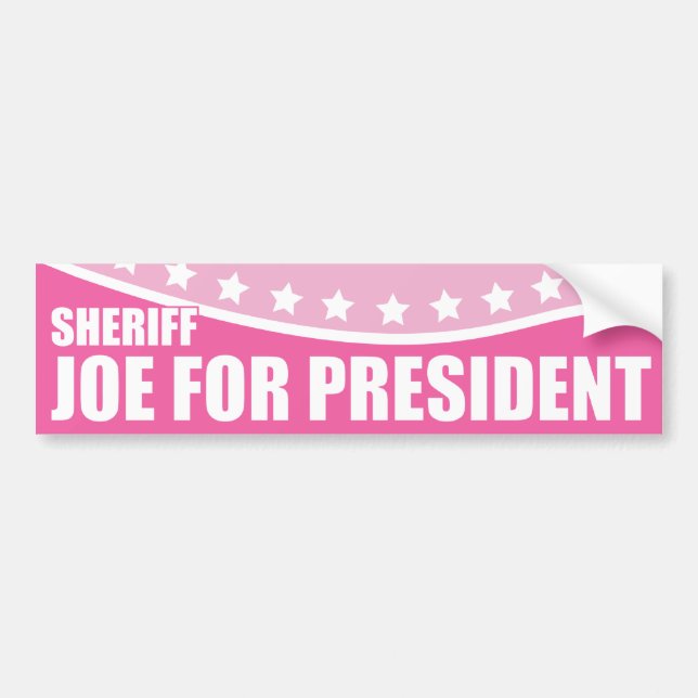 Rosa utkast Sheriff Joe till president Bildekal (Framsidan)