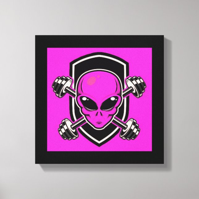 Rosa utomjordinggym tryckt på sträckt canvas (Framsida)
