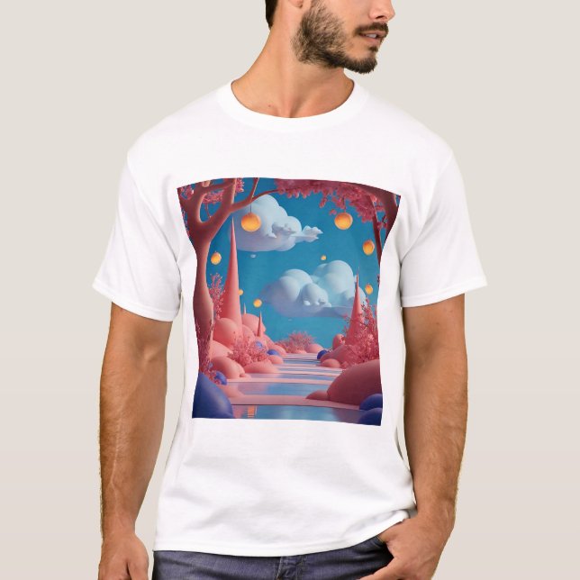 Rosa utomjordisk värld t shirt (Framsida)