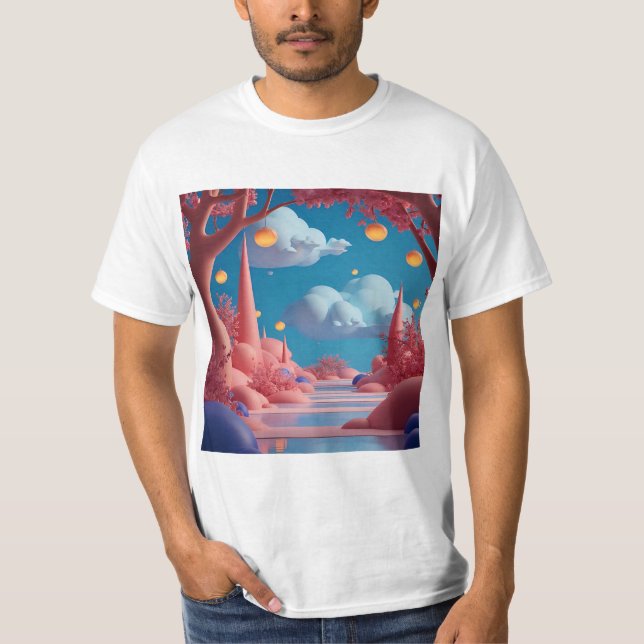 Rosa utomstadvärld t shirt (Framsida)