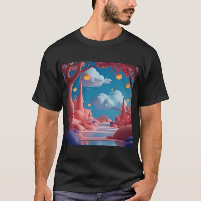 Rosa utomstadvärld t shirt (Framsida)