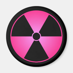 Rosa utstrålningssymbol magnet