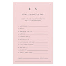 Rosa Vad sa pappa om Cute Baby Shower-spel