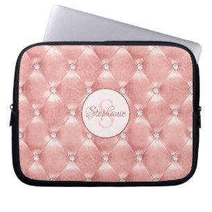 Rosa vadderad Rhinestone för guldrodnad rosor Laptop Fodral