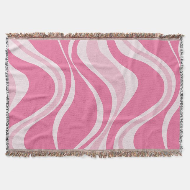 Rosa Vågar Throw Blanket Filt (Framsidan)