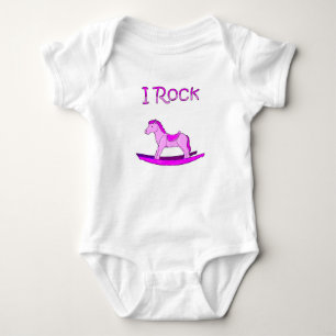Rosa vagga hästbabybodysuit tee shirt