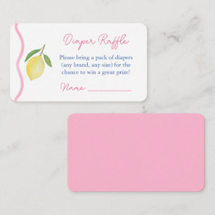 Rosa vågig kant Citrus blöja lotteri Baby Shower Tilläggskort
