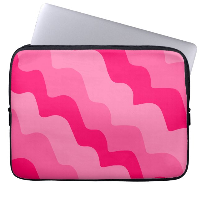 Rosa vågigt havets vinkara gradient laptop fodral (Framsidan)