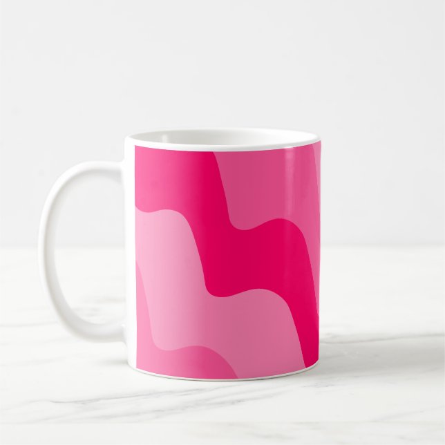 Rosa vågigt havsvåggradient kaffemugg (Vänster)