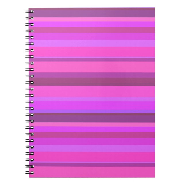 Rosa vågrät rand anteckningsbok (Framsidan)