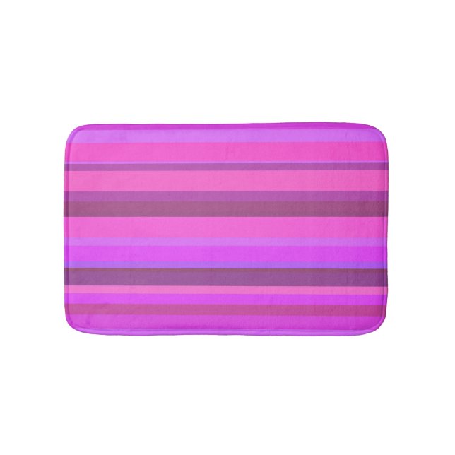 Rosa vågrät rand badrumsmatta (Framsidan)