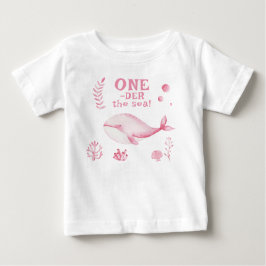 Rosa val under havet 1-års födelsedag t shirt