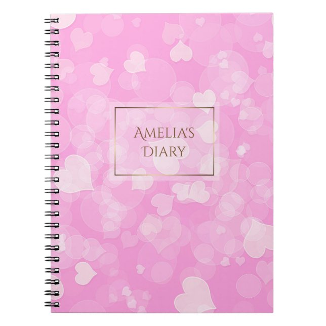 Rosa valentin för abstrakt bokeh struktur. Namn Anteckningsbok (Framsidan)