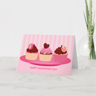 Rosa Valentindagens Muffinsar Helgkort