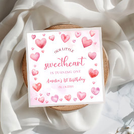 Rosa Valentine Baby Birthday Pappersservett