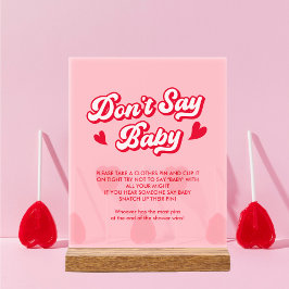 Rosa Valentine Baby Shower Säg inte Baby Game