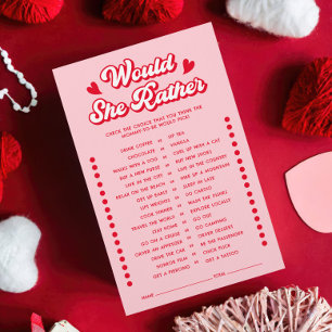 Rosa Valentine Baby Shower, skulle hon hellre leka