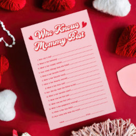 Rosa Valentine Baby Shower-spel som känner till Ma