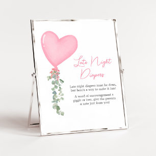 Rosa Valentine Balloon Late Night Diaper Poster