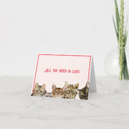 Rosa Valentine Card från katter Kort