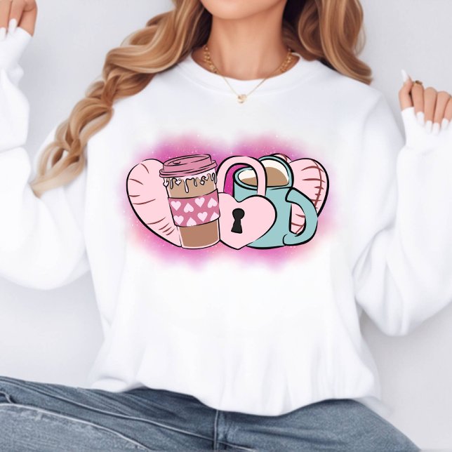 Rosa Valentine Coffee Mugg Doodle Sweatshirt T Shirt (Skapare uppladdad)