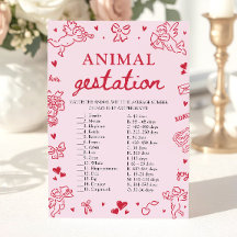 Rosa Valentine Djurdräktighet Bebis Shower Spel