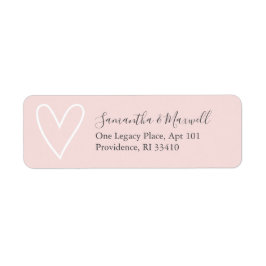 Rosa Valentine Heart-Adressetiketter Returadress Etikett