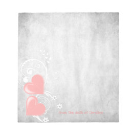 Rosa Valentine Hearts Personlig Anteckningsblock