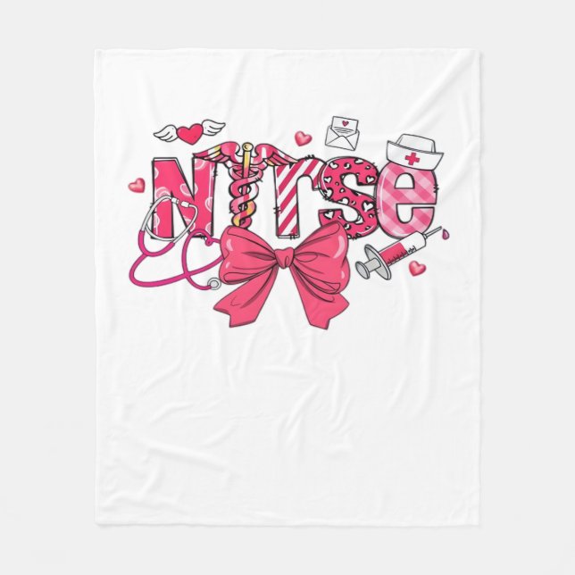 Rosa Valentine Nurse, Valentine Coquette Bow Overs Fleecefilt (Framsidan)