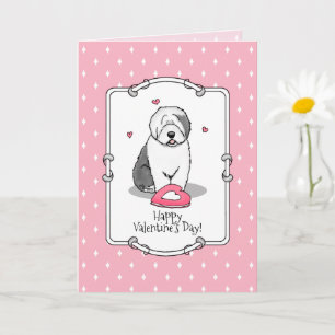 Rosa Valentine Old English Sheepdog Hund Grått 1 R Kort