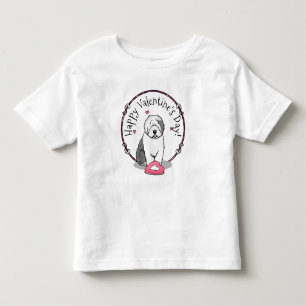 Rosa Valentine Old English Sheepdog Hund Grått 1 R T Shirt