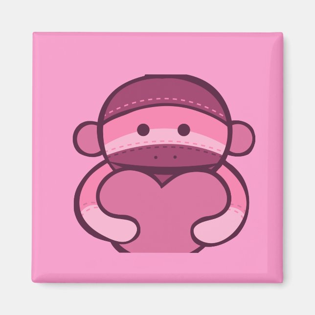 Rosa Valentine Sock monkey Merchandise Magnet (Framsidan)