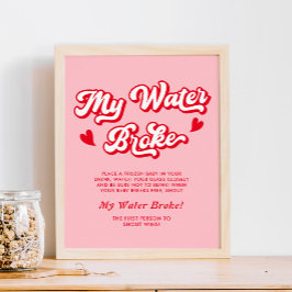 Rosa Valentines Baby Shower My Vatten Fattig Game Poster
