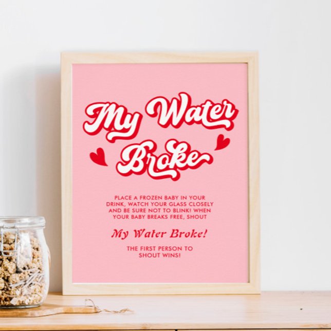 Rosa Valentines Baby Shower My Vatten Fattig Game Poster (Skapare uppladdad)