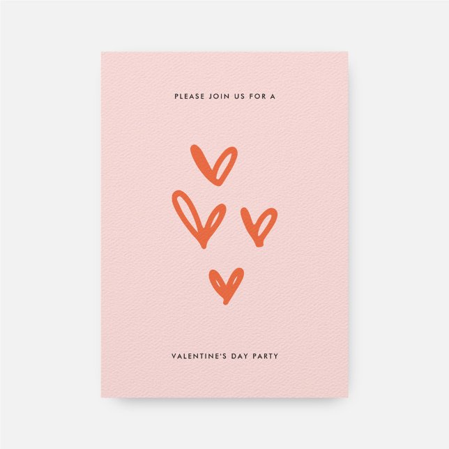 Rosa Valentines Day Hearts Julfest Inbjudningar (Skapare uppladdad)