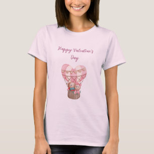 Rosa Valentines Day nalle luftballong T Shirt