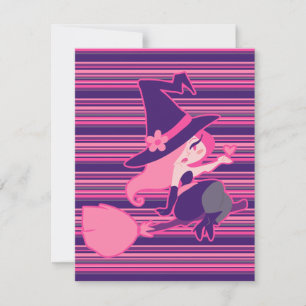 Rosa Valentines Day Witch Julkort