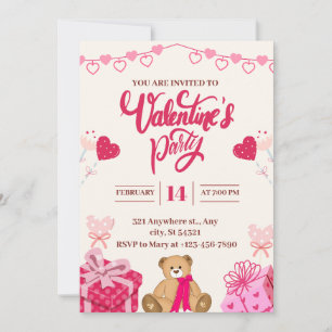 Rosa Valentines gruppinbjudan Inbjudningar