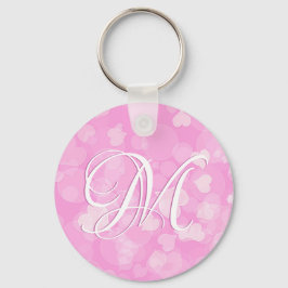 Rosa Valentines Hearts Gift. Text Nyckelring